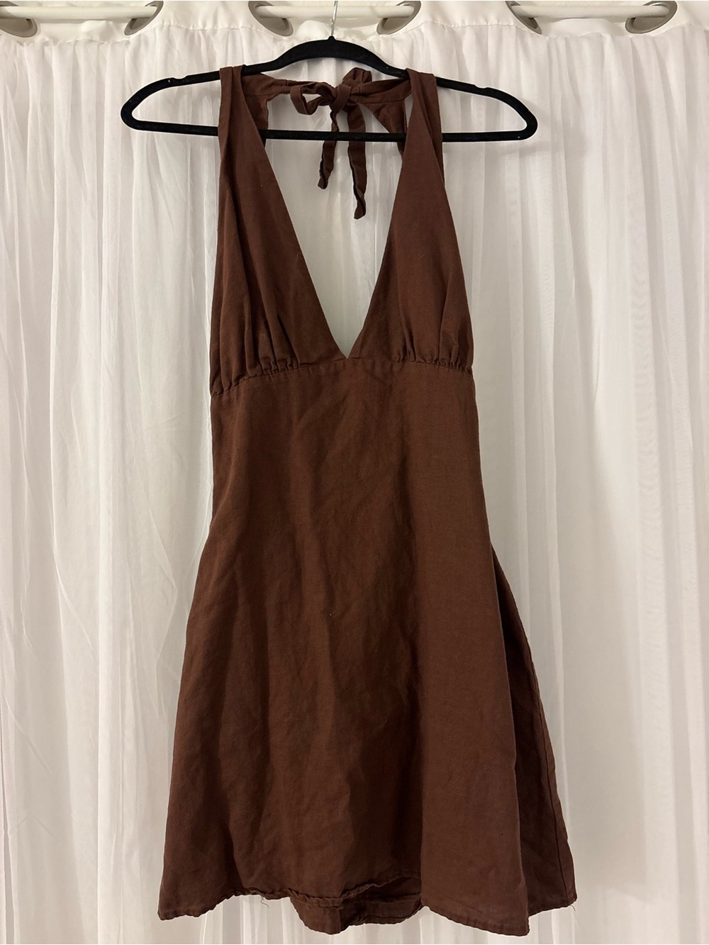 Peppermayo Brown Halter Mini Dress